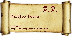 Philipp Petra névjegykártya
